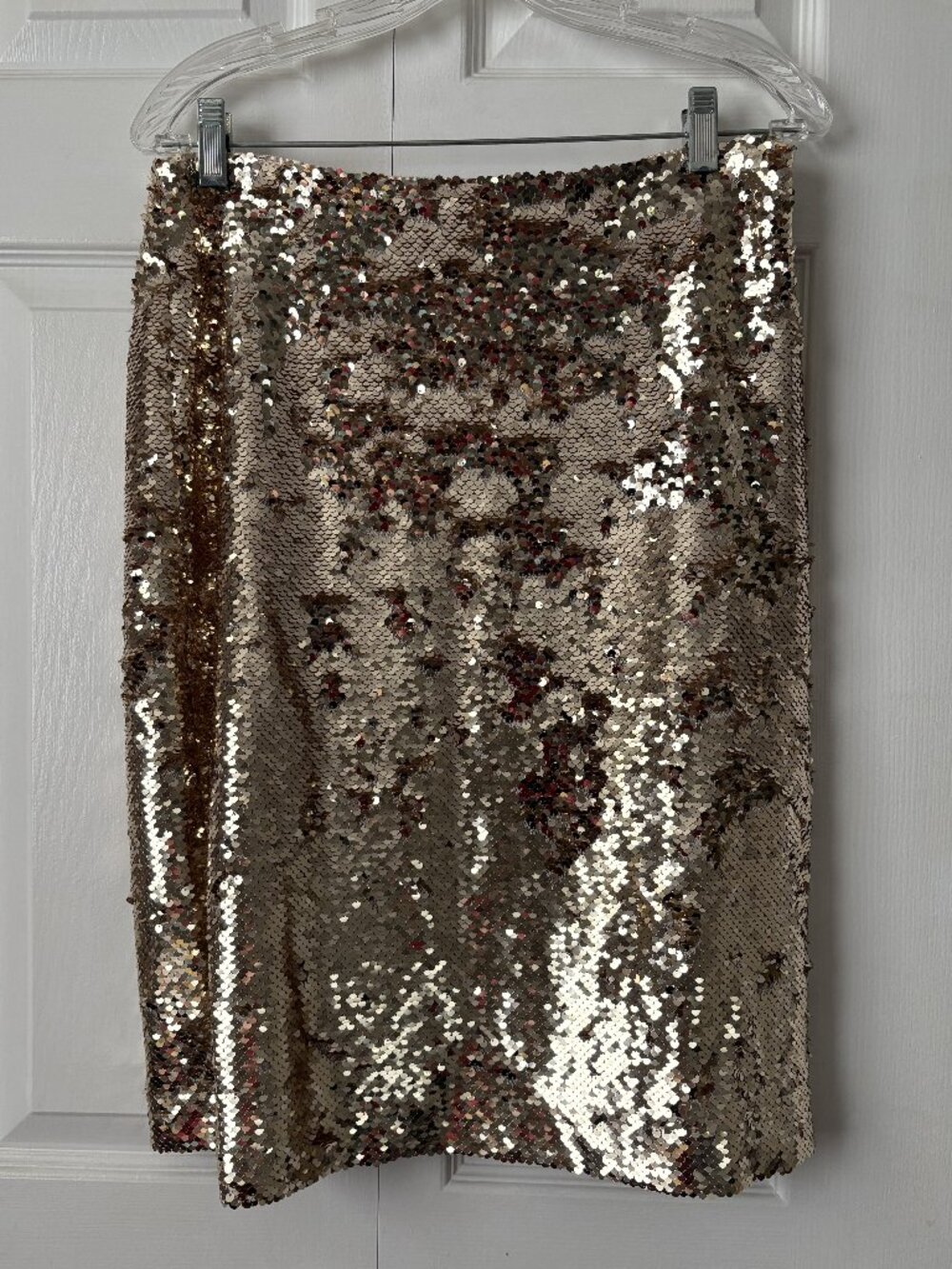 LOFT Gold Sequin Pencil Skirt 10P